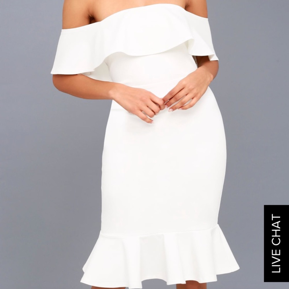 NEW Lulus Midi Off-the-Shoulder Confidence Boost